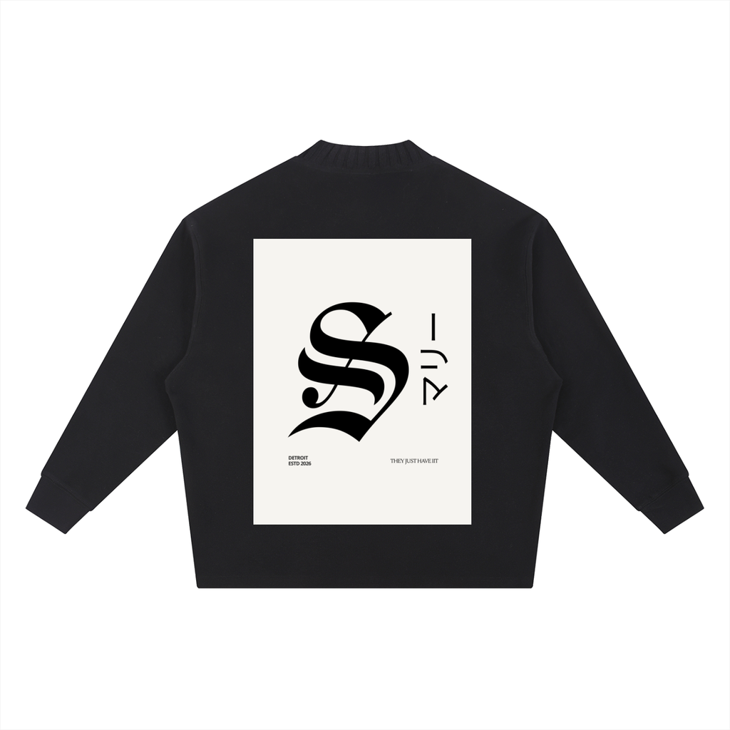 Knitted Round Neck Oversize Sweatshirt