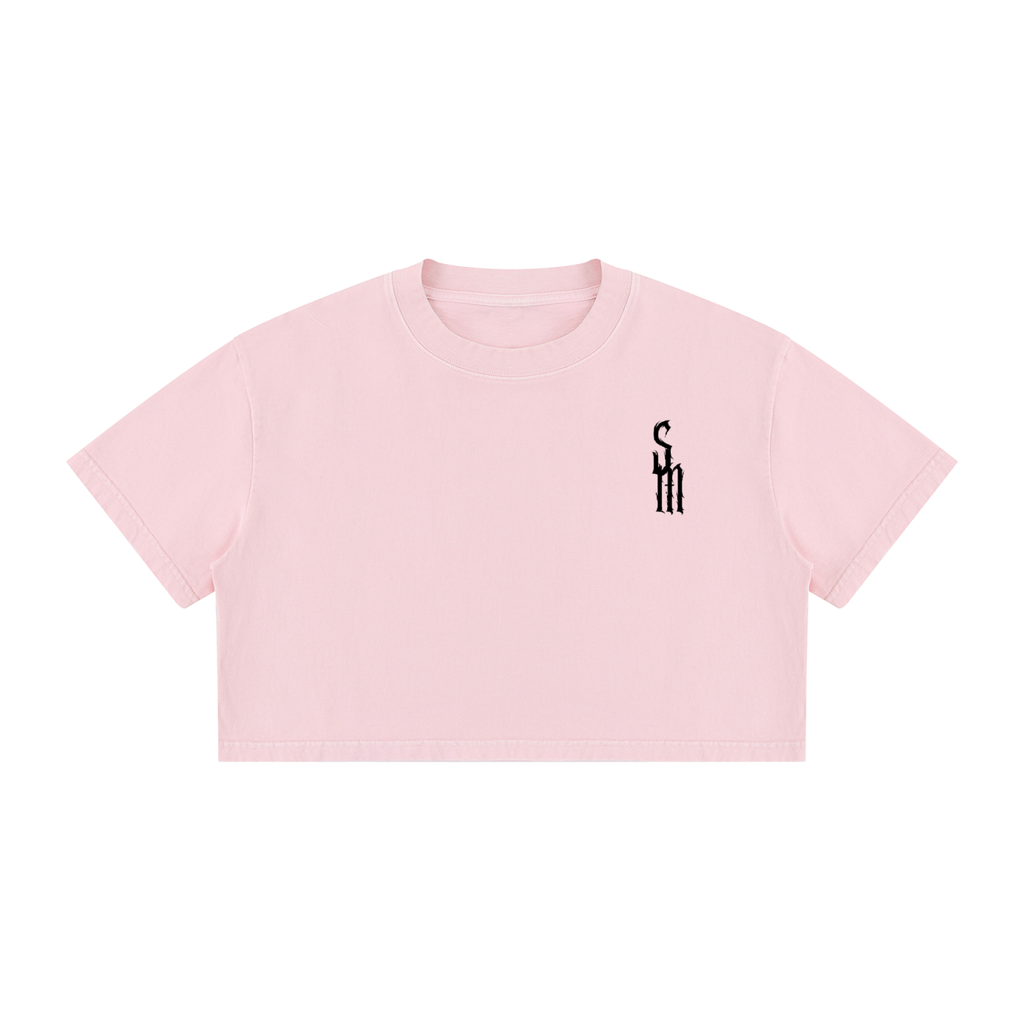Women's Mineral Wash Cotton Crop T-Shirt