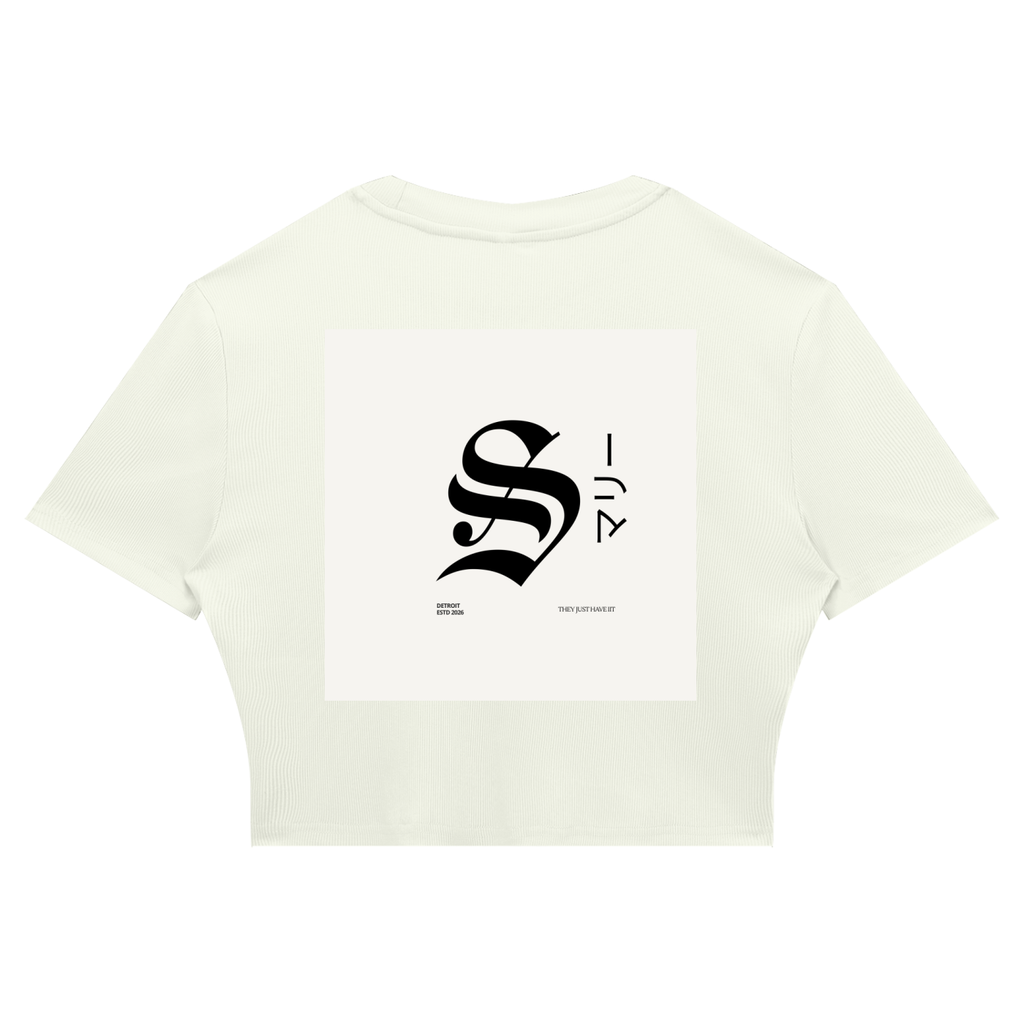 Women's Slim Ribbed Crop T-Shirt
