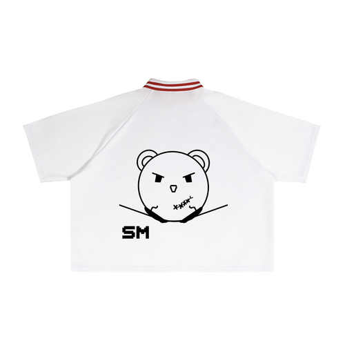 Contrast Lapel Collar Boxy T-Shirt