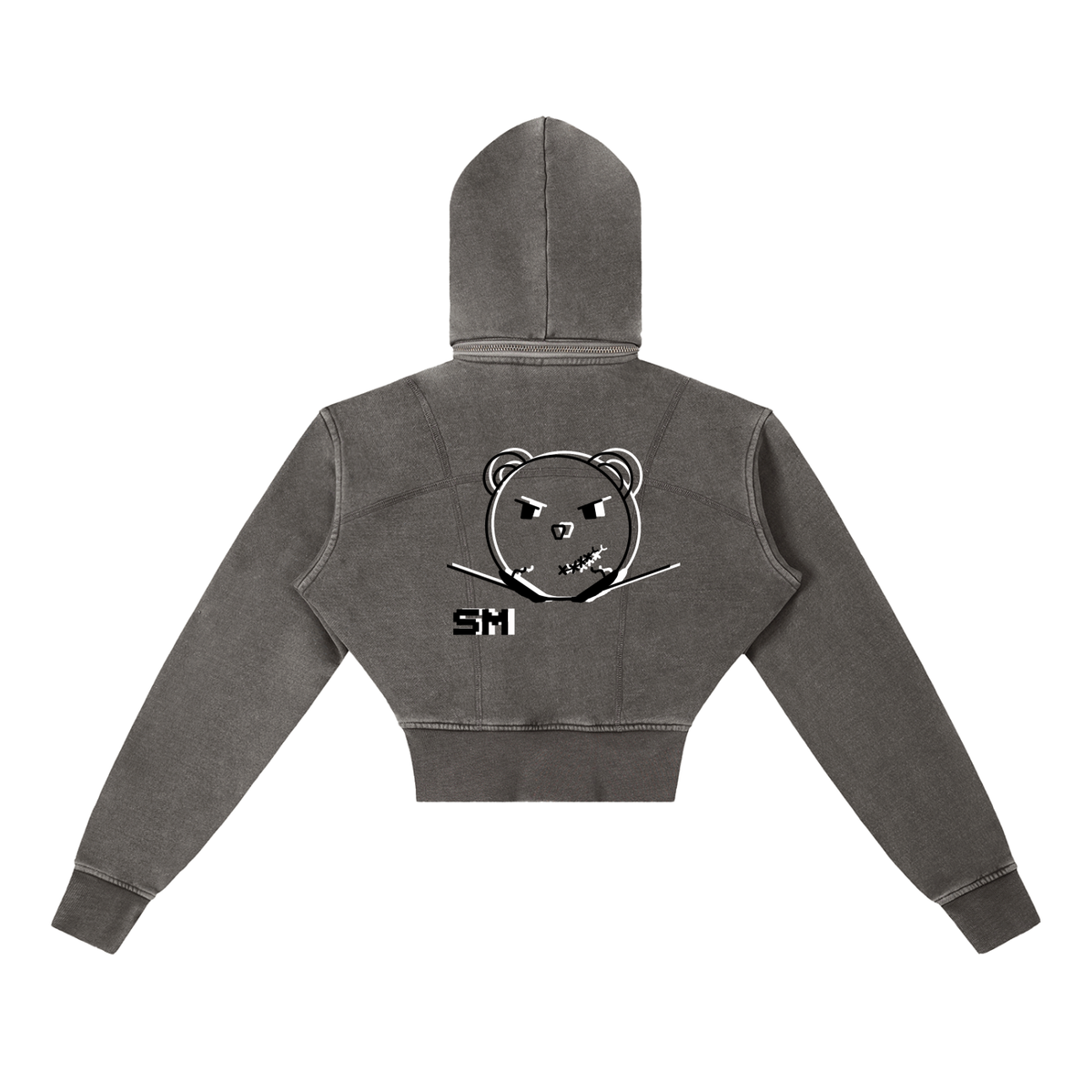 Vintage Washed Cropped Fleece Hoodie