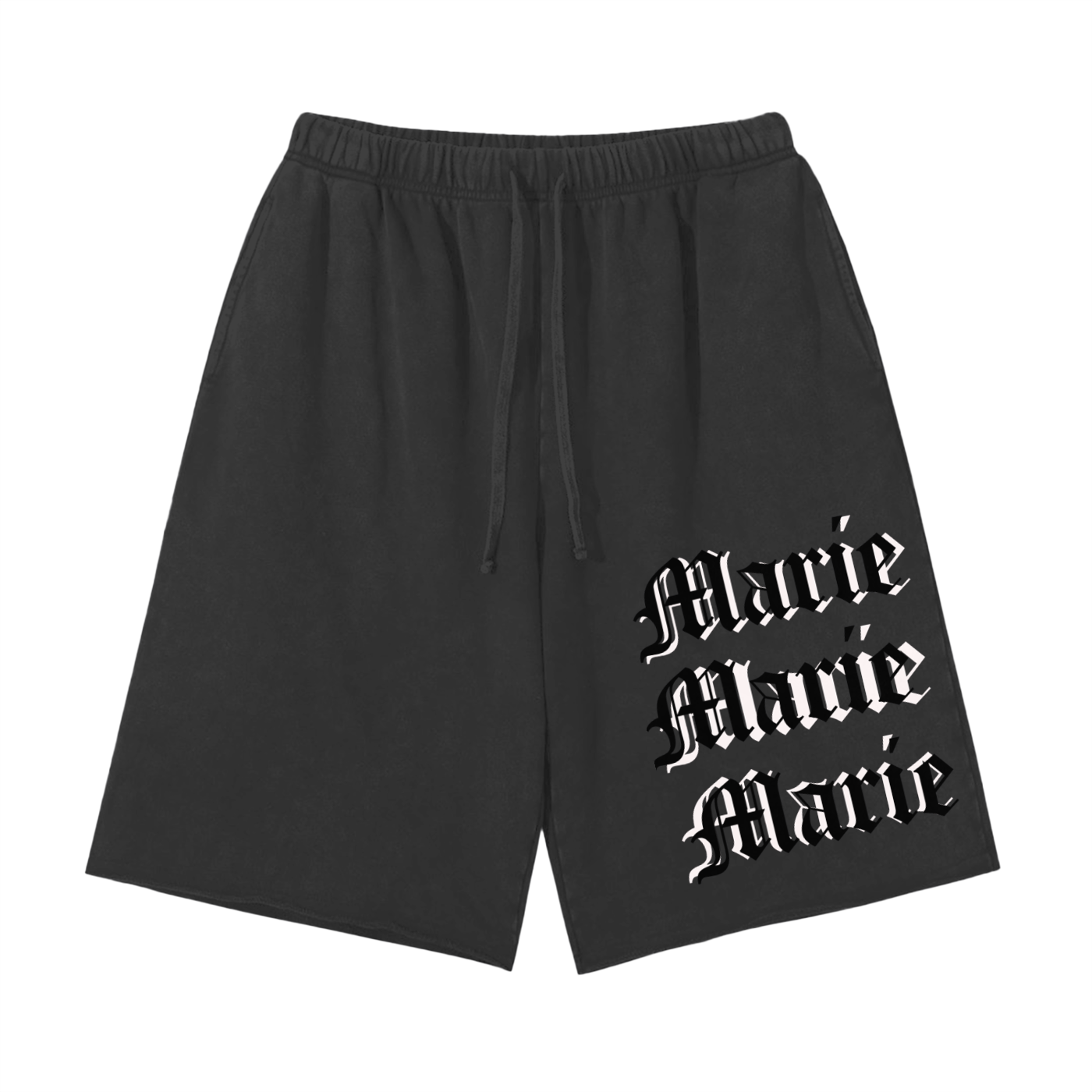 Snow Washed Raw Hem Shorts