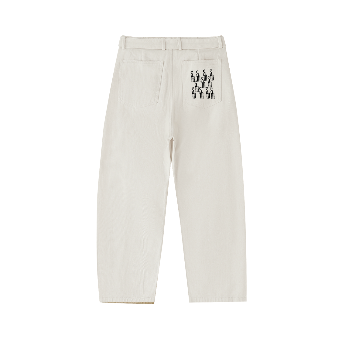 Belted Barrel-leg Chino Pants