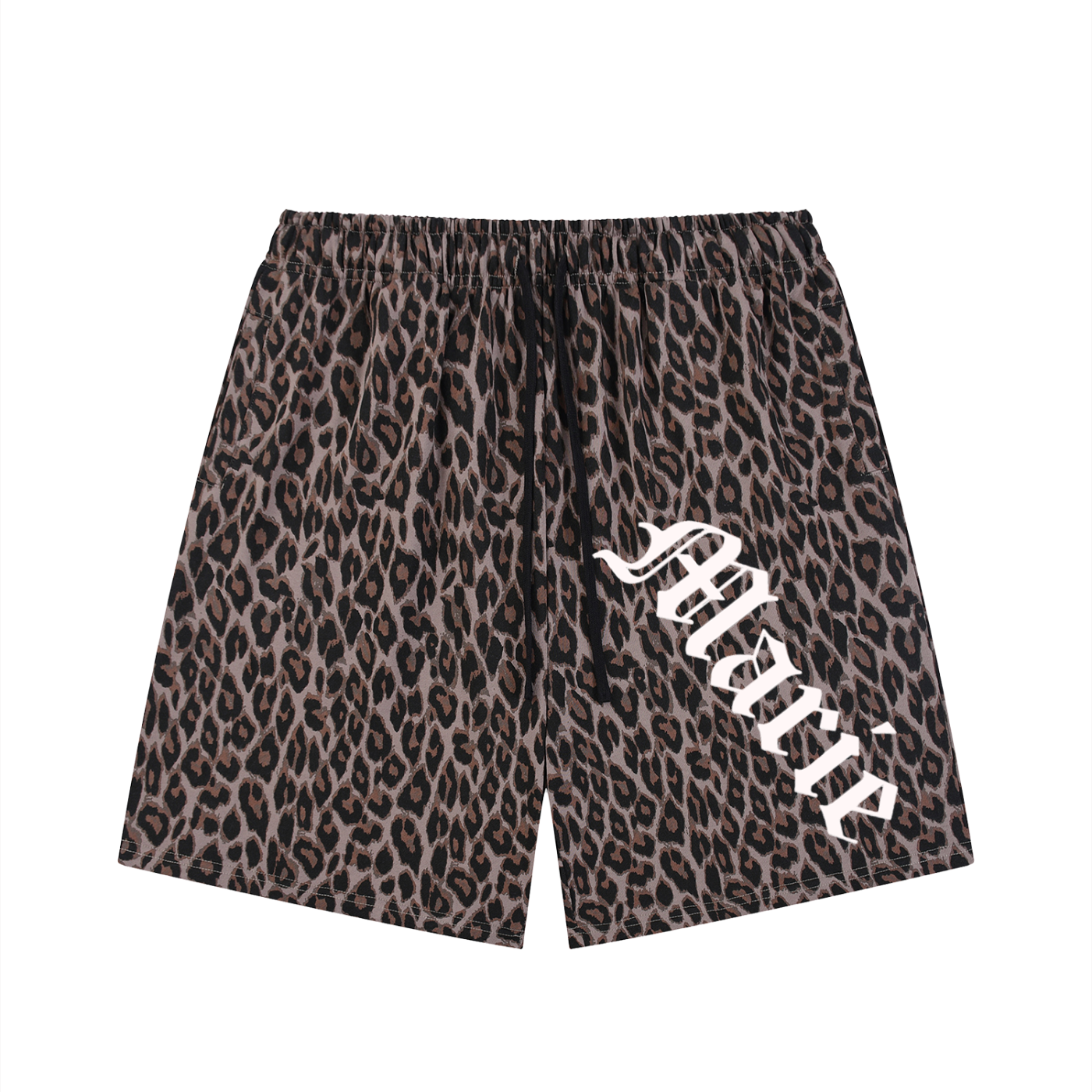 Unisex Heavyweight Leopard Drawstring Shorts