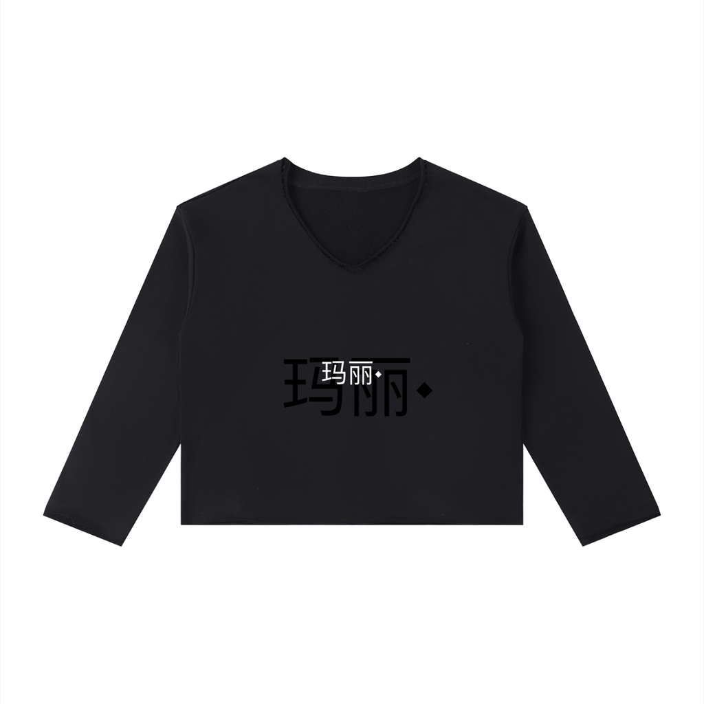 Women's Raw Hem Long Sleeve T-Shirt