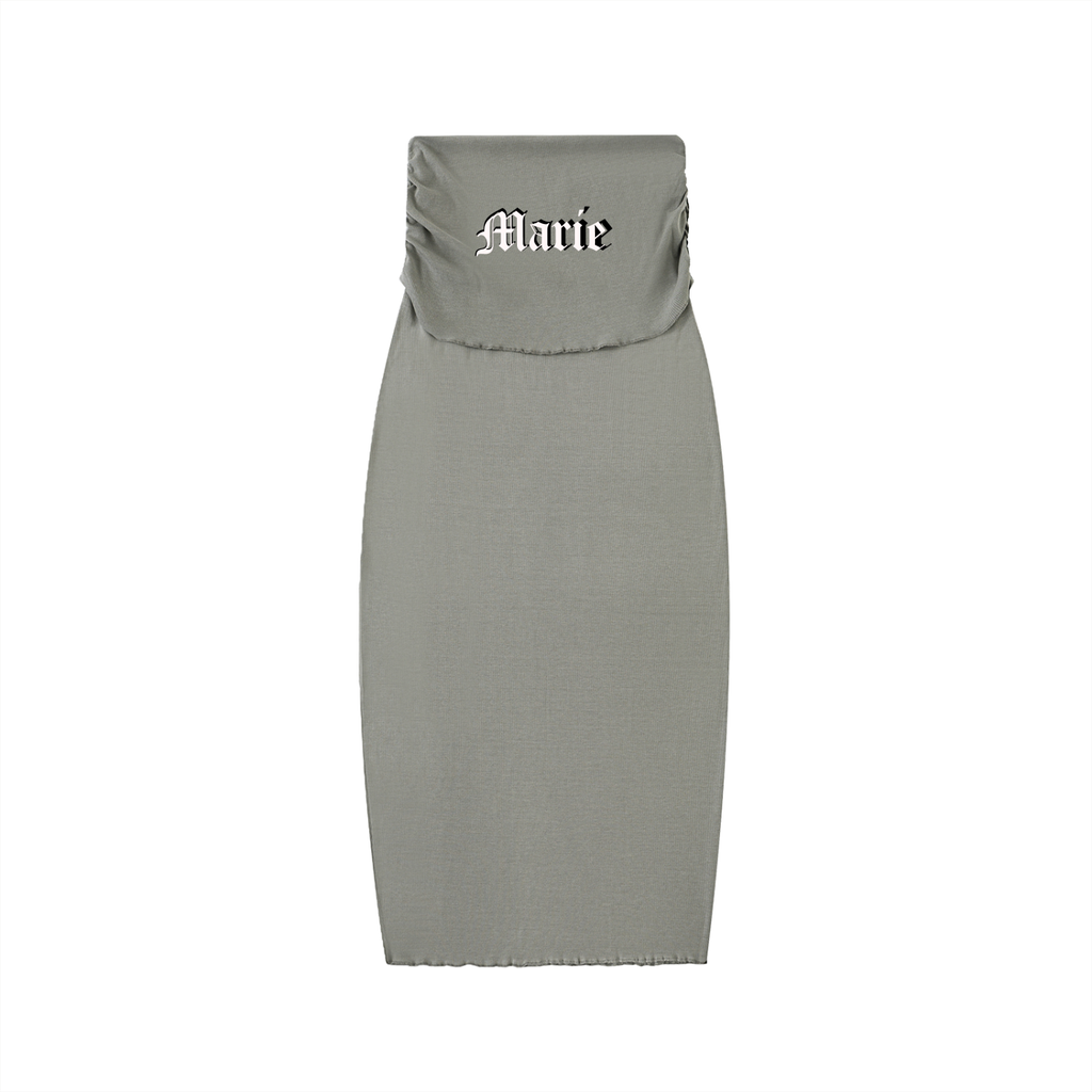 Dyed Washed Straight Hip-Hugging Slim Maxi Skirt