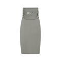 Dyed Washed Straight Hip-Hugging Slim Maxi Skirt