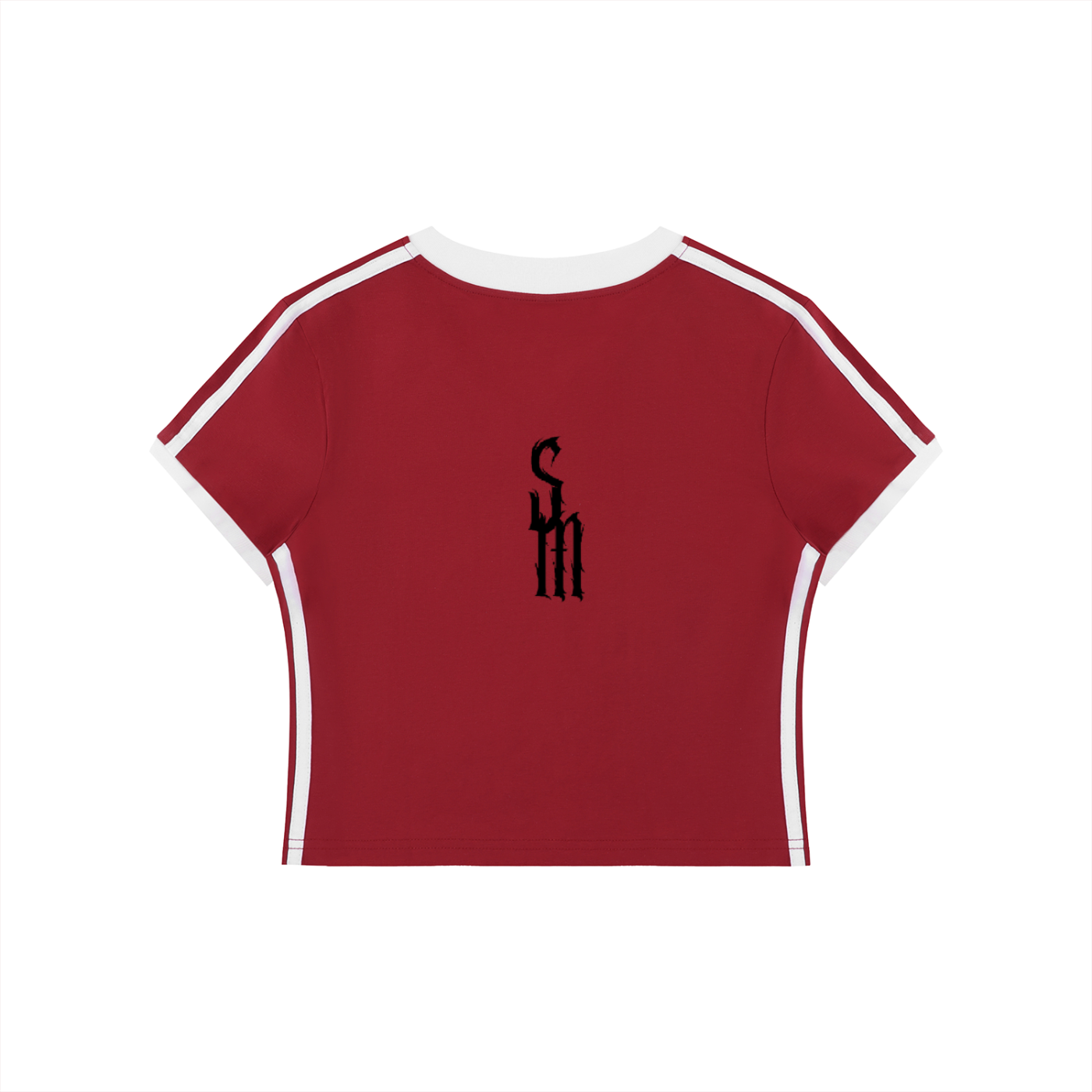 Women's Retro Binding V-Neck Crop T-Shirt