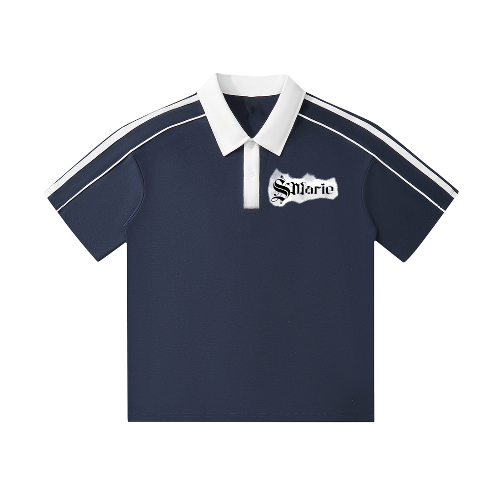 Contrast Collar Short-Sleeve Polo Shirt