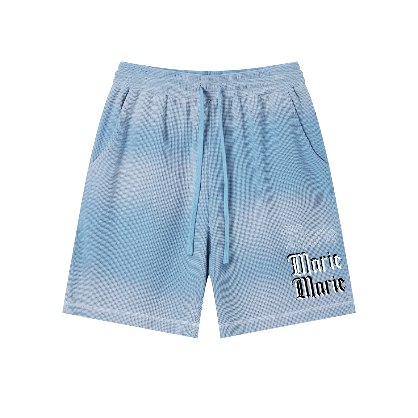 Unisex Sunfade Waffle Raw Hem Shorts