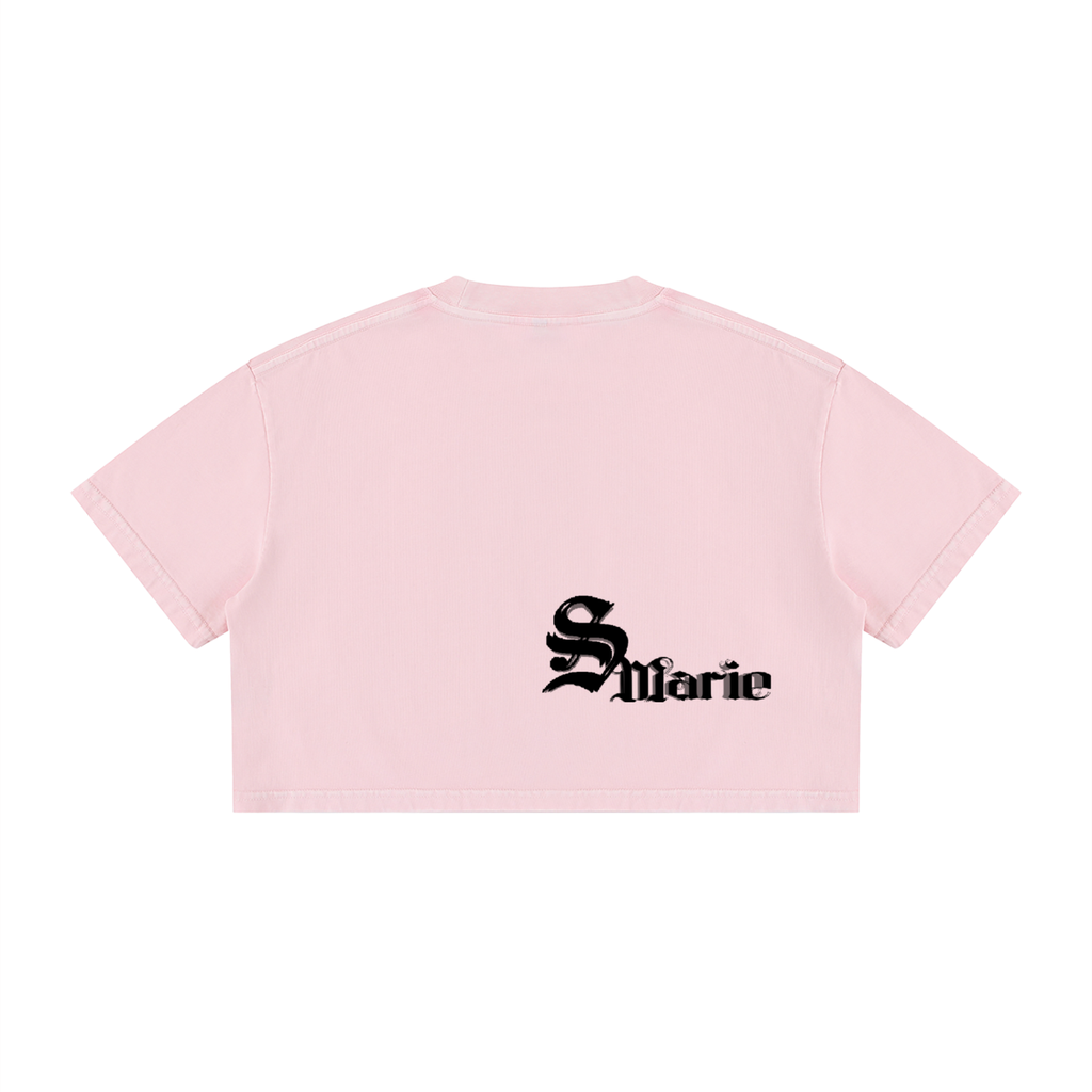 Women's Mineral Wash Cotton Crop T-Shirt