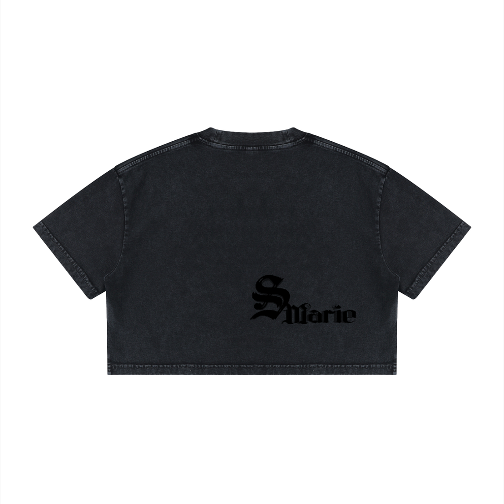 Women's Mineral Wash Cotton Crop T-Shirt