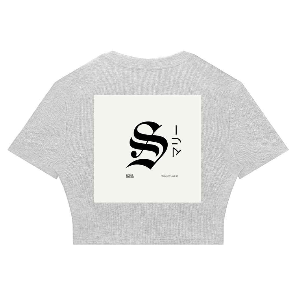 Women's Slim Ribbed Crop T-Shirt