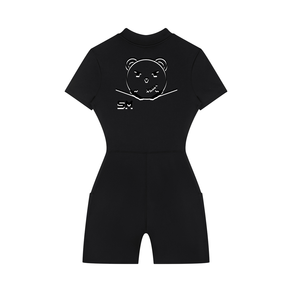 Women's Quarter-Zip Short Sleeve Romper