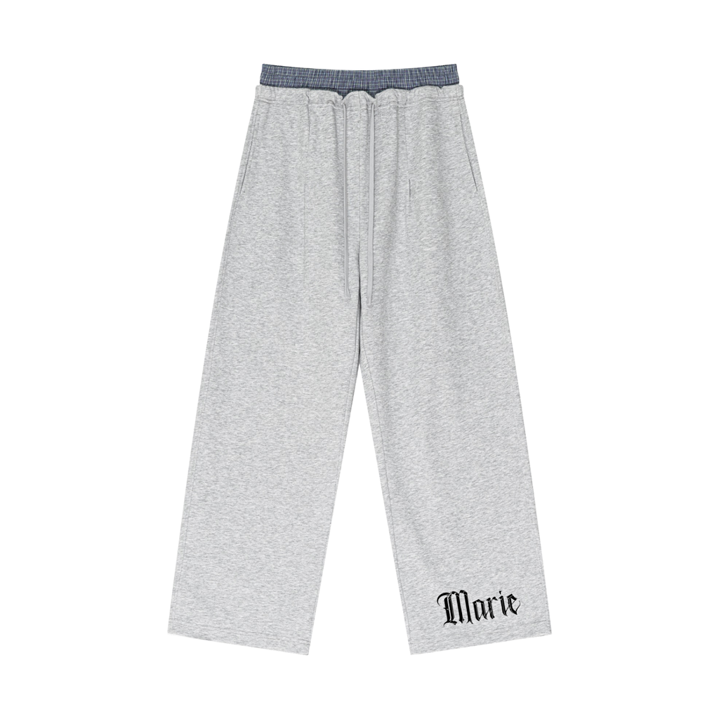 Plaid Contrast Waist Pants