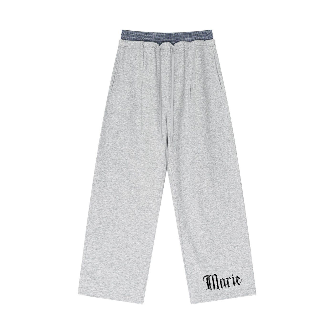Plaid Contrast Waist Pants