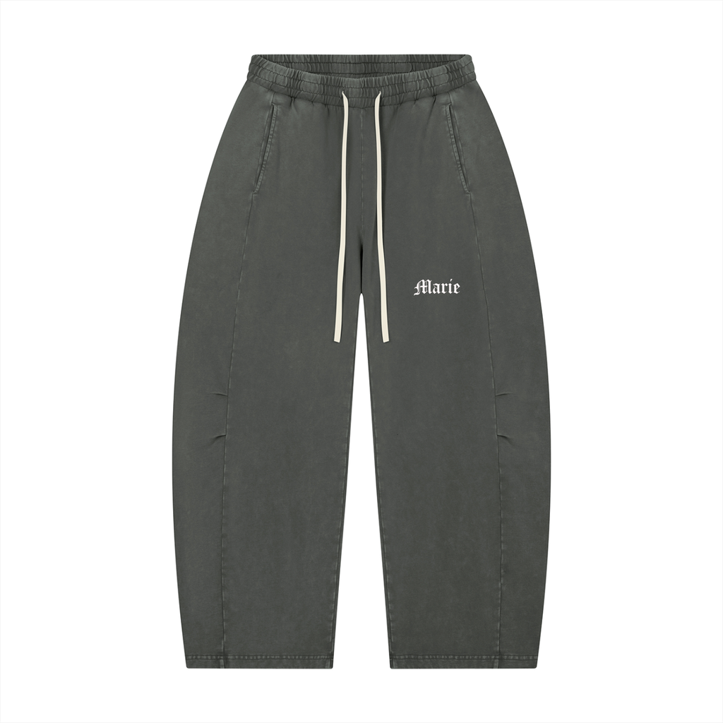 Unisex Mineral Wash Barrel Leg Pants