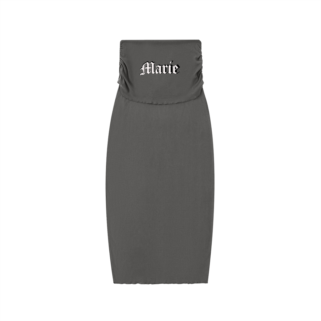 Dyed Washed Straight Hip-Hugging Slim Maxi Skirt