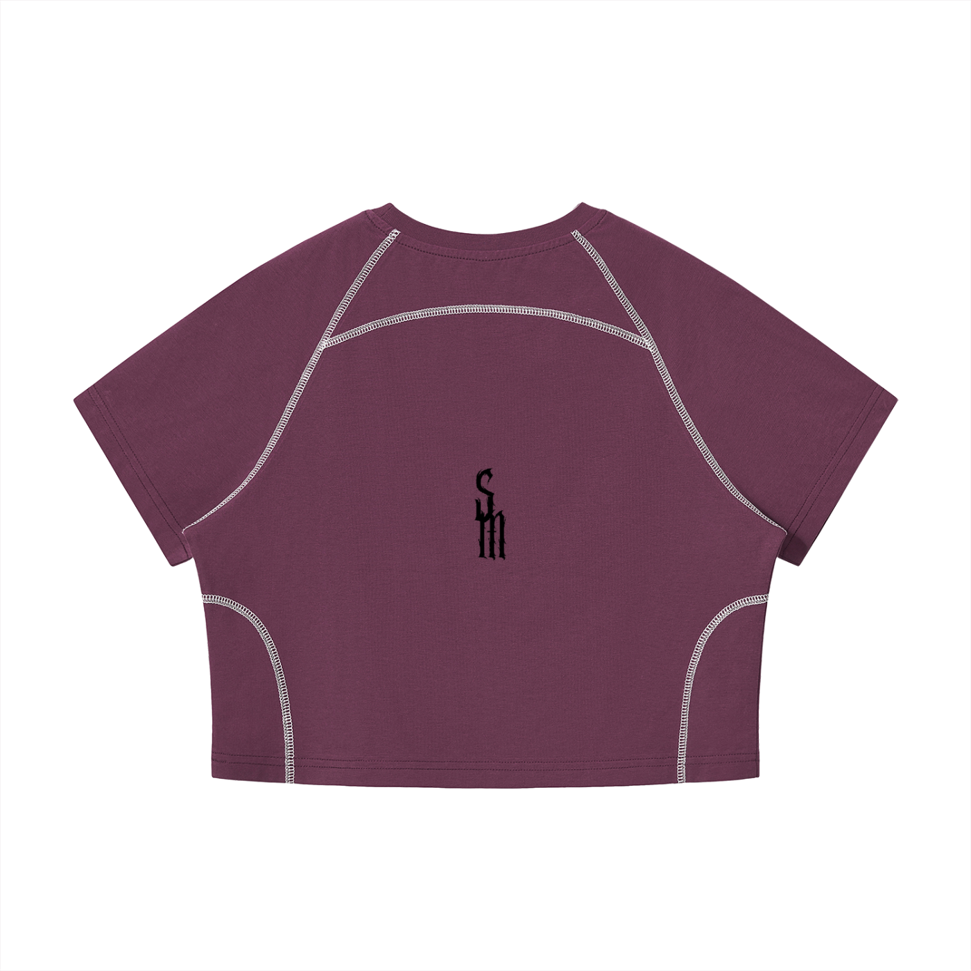 Women's Contrast Stitch Raglan Crop T-Shirt