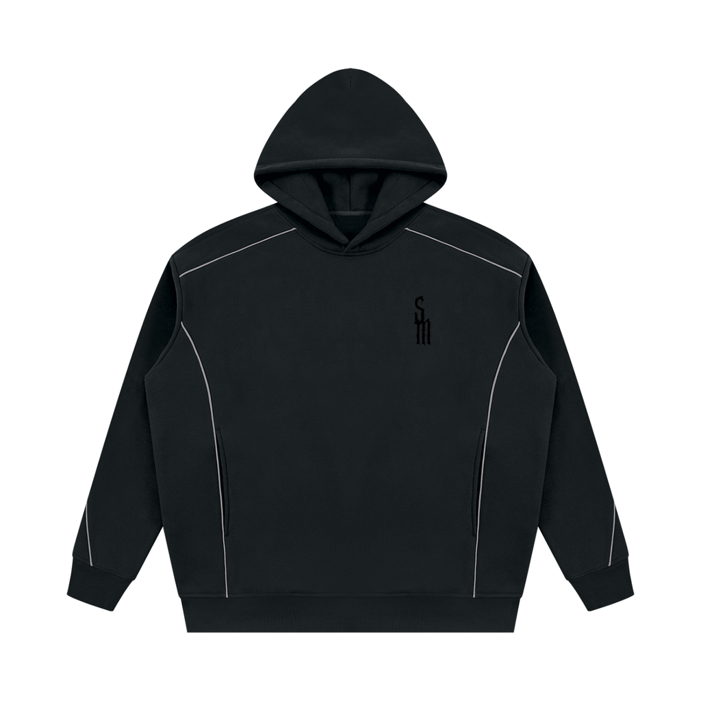 Unisex Oversized Piping Fleece Hoodie