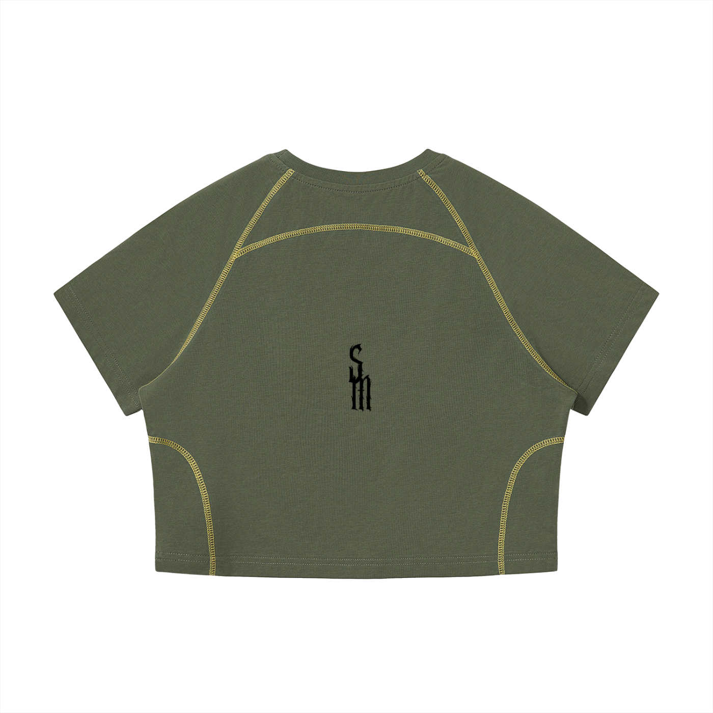 Women's Contrast Stitch Raglan Crop T-Shirt