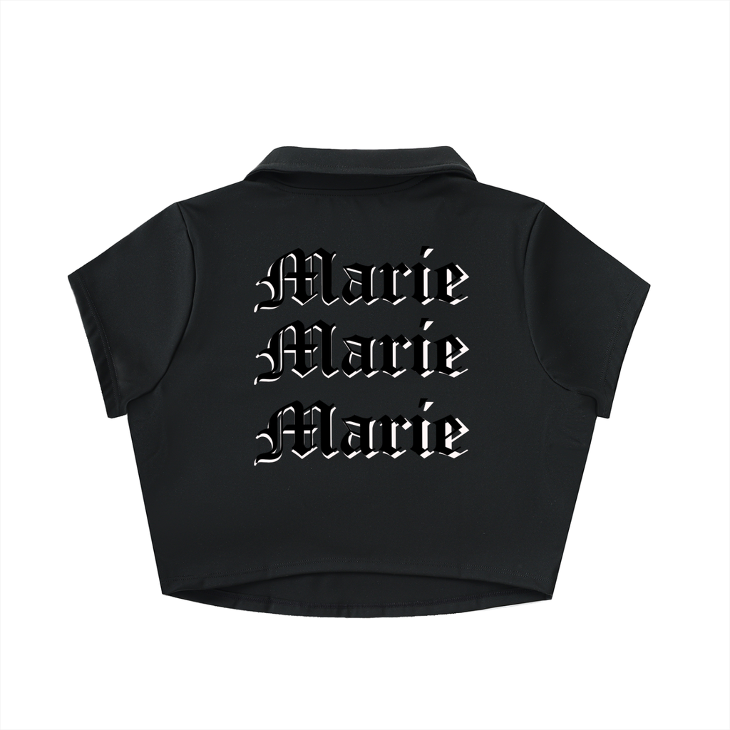 V-Neck Lapel Crop Top