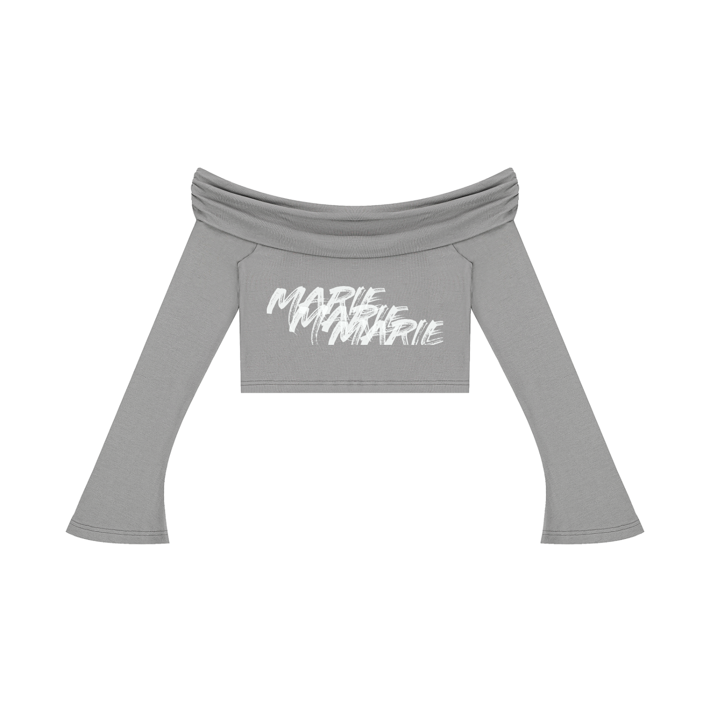 Women's Off-the-Shoulder Bell Sleeve Crop T-Shirt