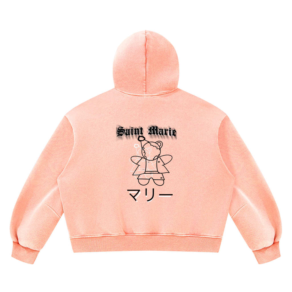 Unisex Vintage Wash Boxy Fleece Hoodie