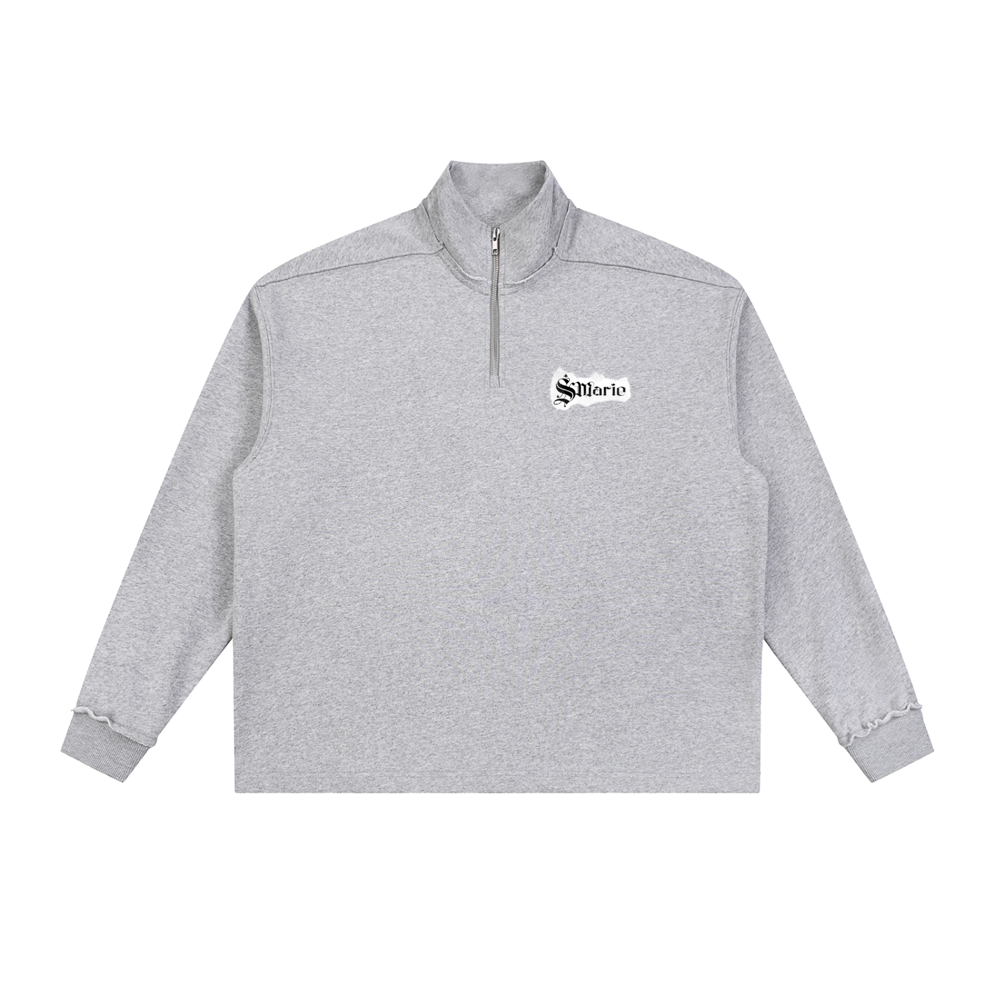 Half-Zip Rolled Edge Fleece Sweatshirt