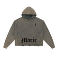 Vintage Washed Frayed-Hem Hoodie