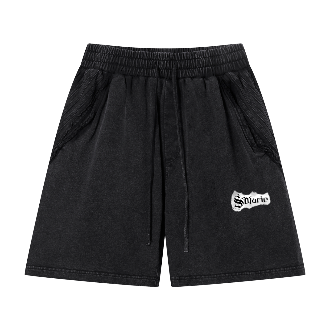 Unisex Vintage Wash Raw Edge Shorts