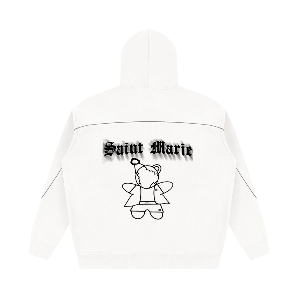 Unisex Oversized Piping Fleece Hoodie