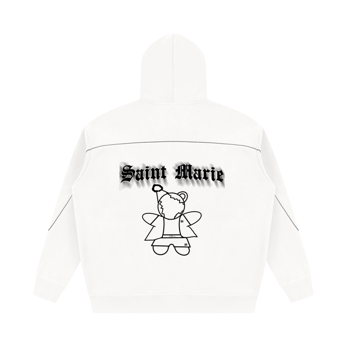 Unisex Oversized Piping Fleece Hoodie