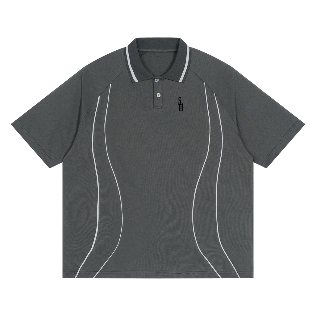 Unisex Raglan Piping Polo Shirt