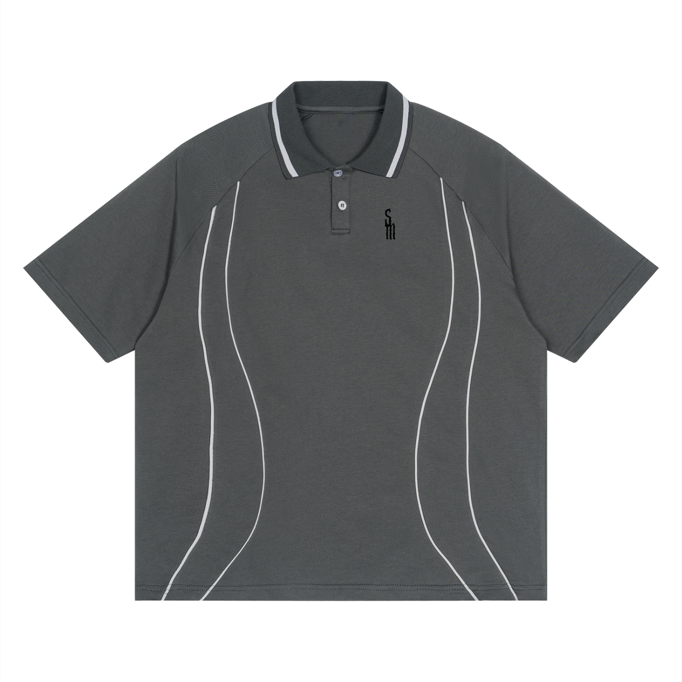 Unisex Raglan Piping Polo Shirt