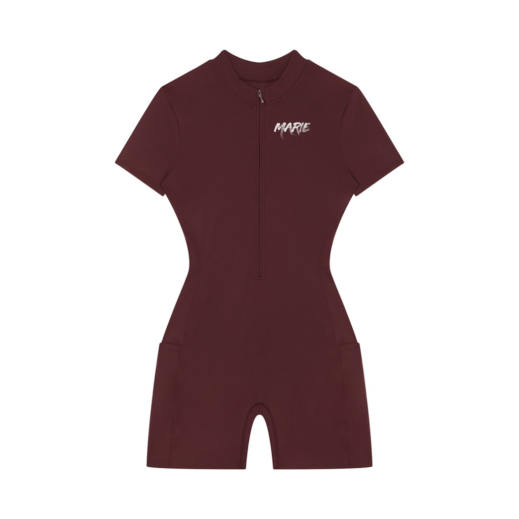 Women's Quarter-Zip Short Sleeve Romper