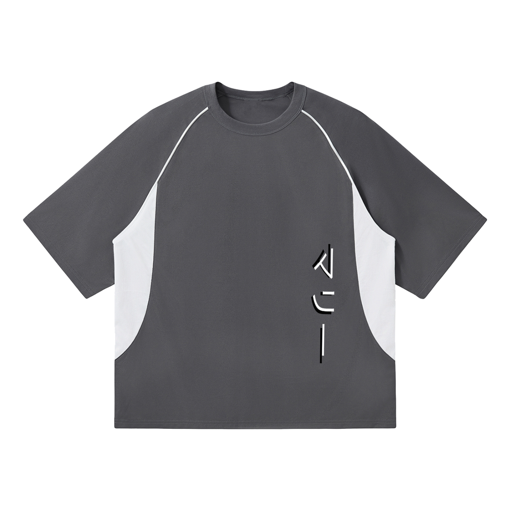 Contrast Piping Panel Raglan T-Shirt