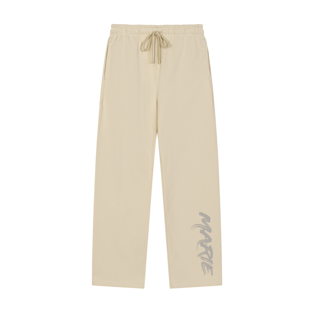 Solid Color Straight-Leg Sweatpants