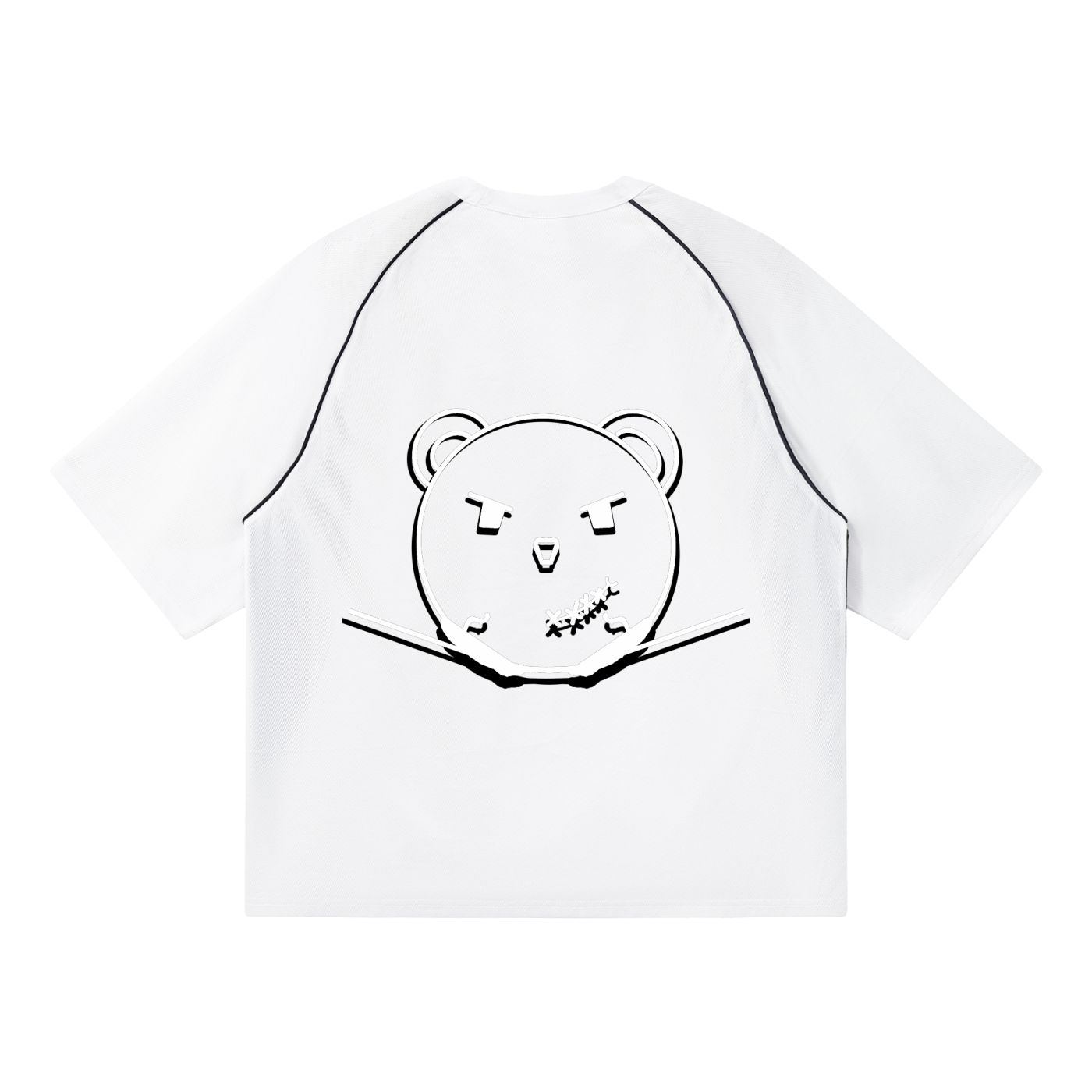 Contrast Piping Panel Raglan T-Shirt