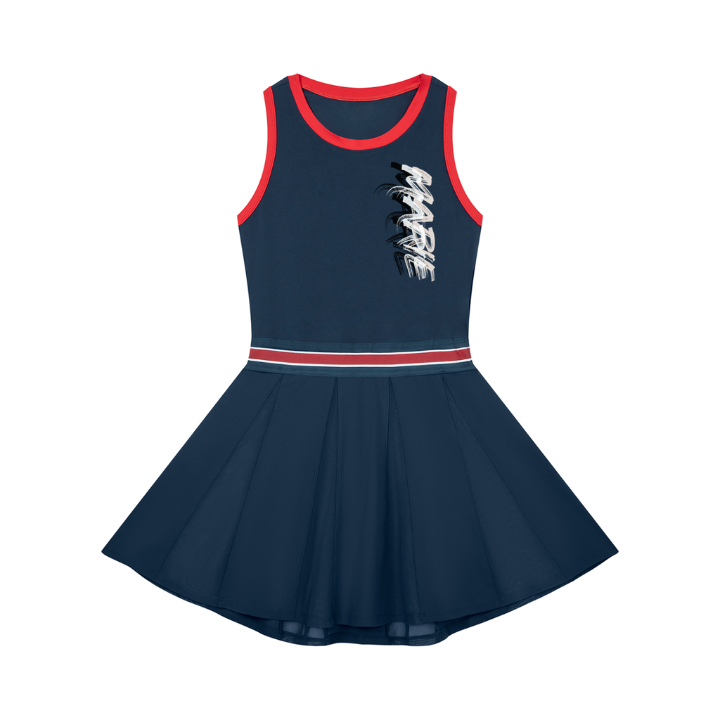 Women's Color Block A-Line Sleeveless Dress
