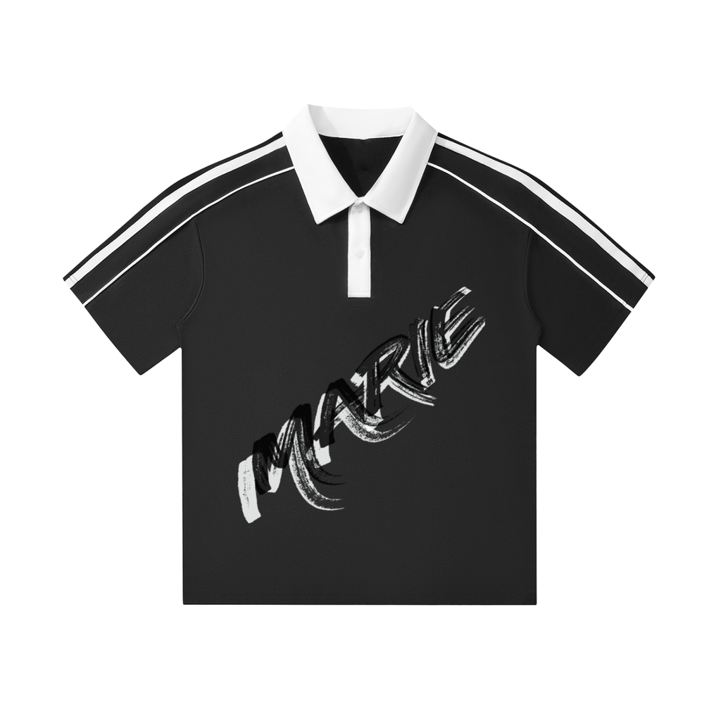 Contrast Collar Short-Sleeve Polo Shirt