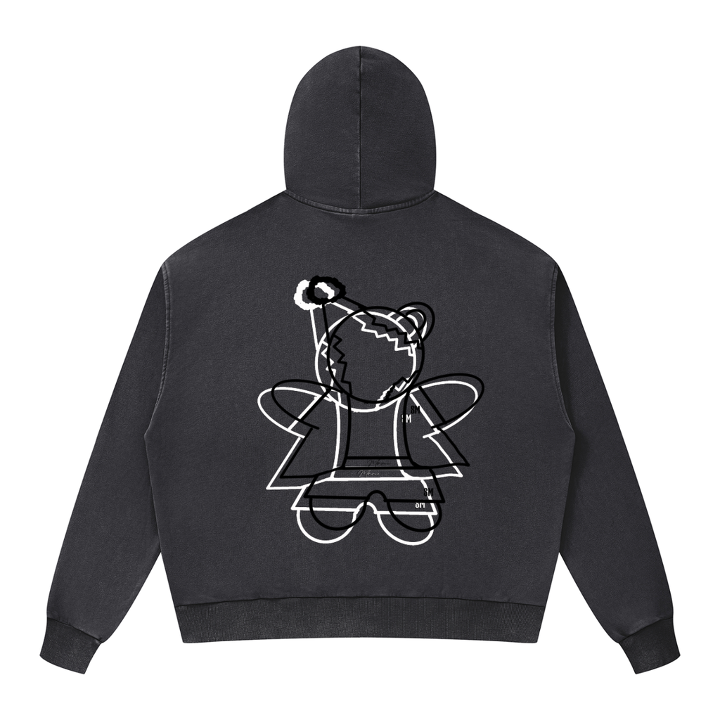 Unisex Mineral Wash Boxy Full Zip Hoodie