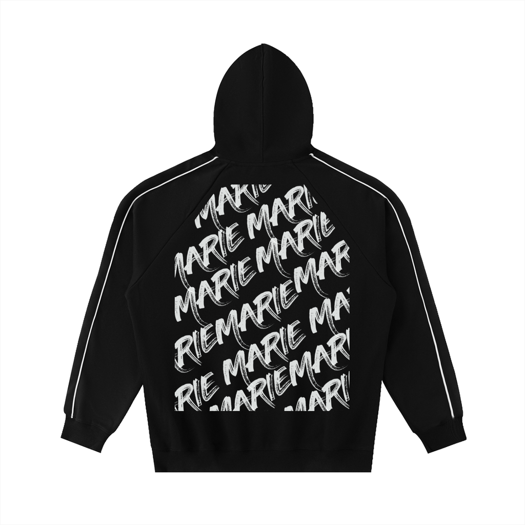 Contrast Piping Raglan Hoodie