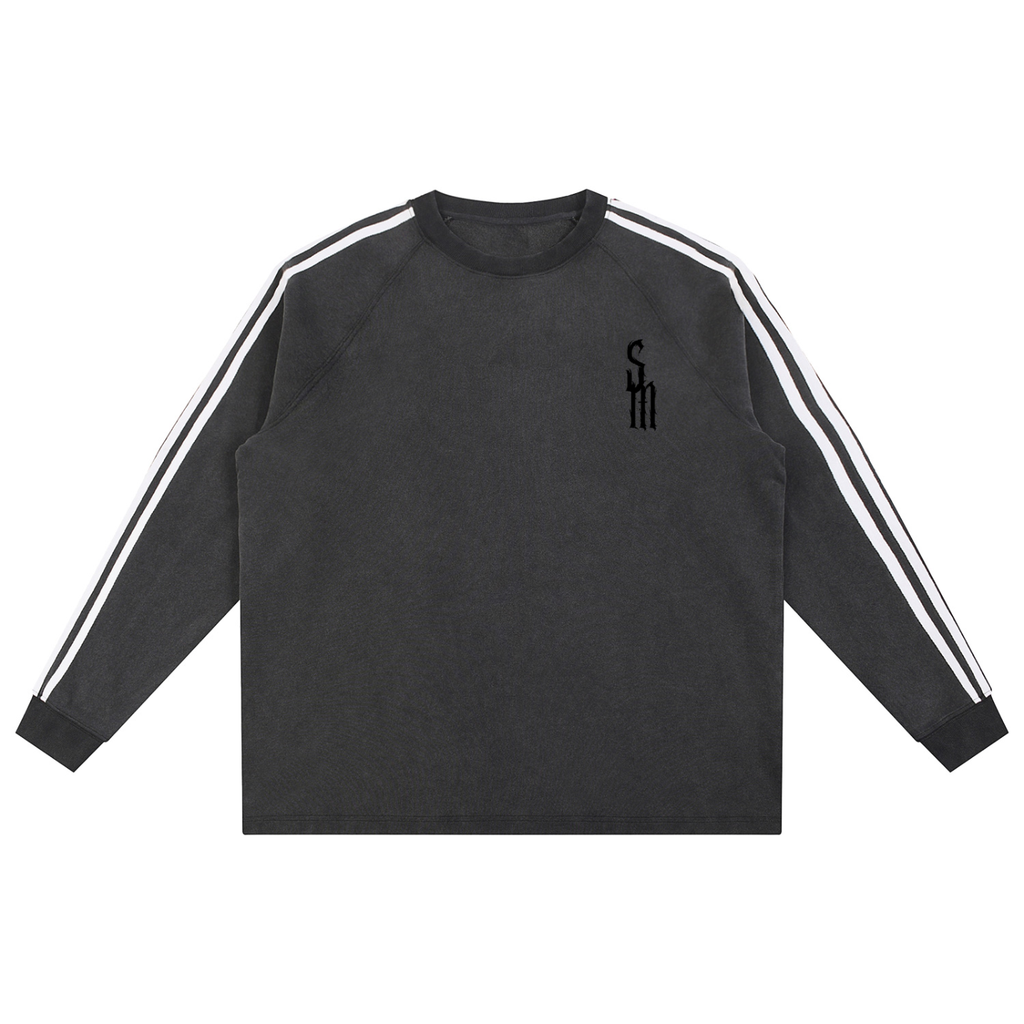 Snow Washed Contrast Tape Sweatshirt