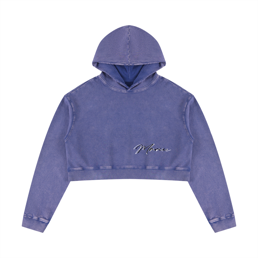 Women’s Mineral Washed Crop Hoodie