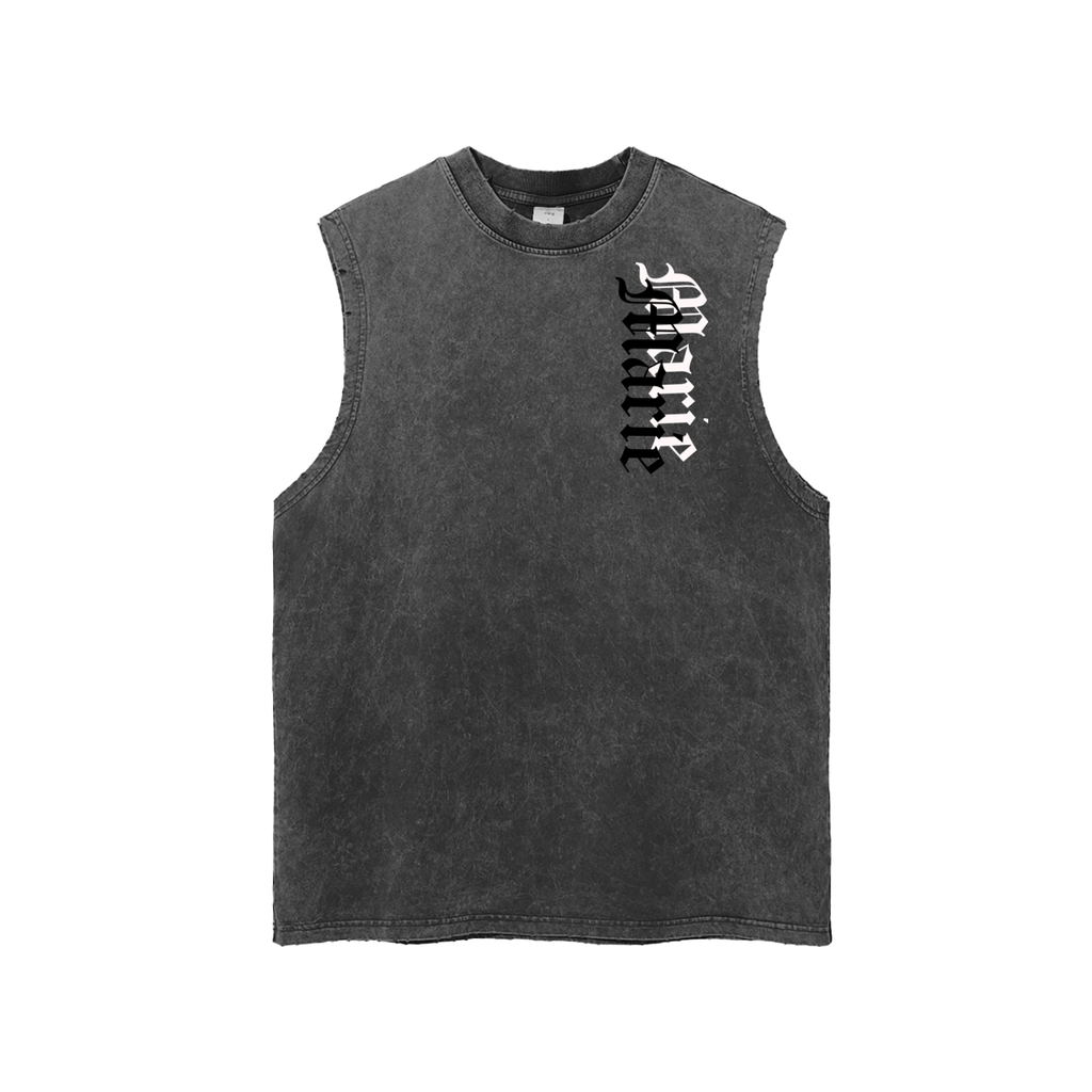Snow Washed Frayed Hem Tank Top