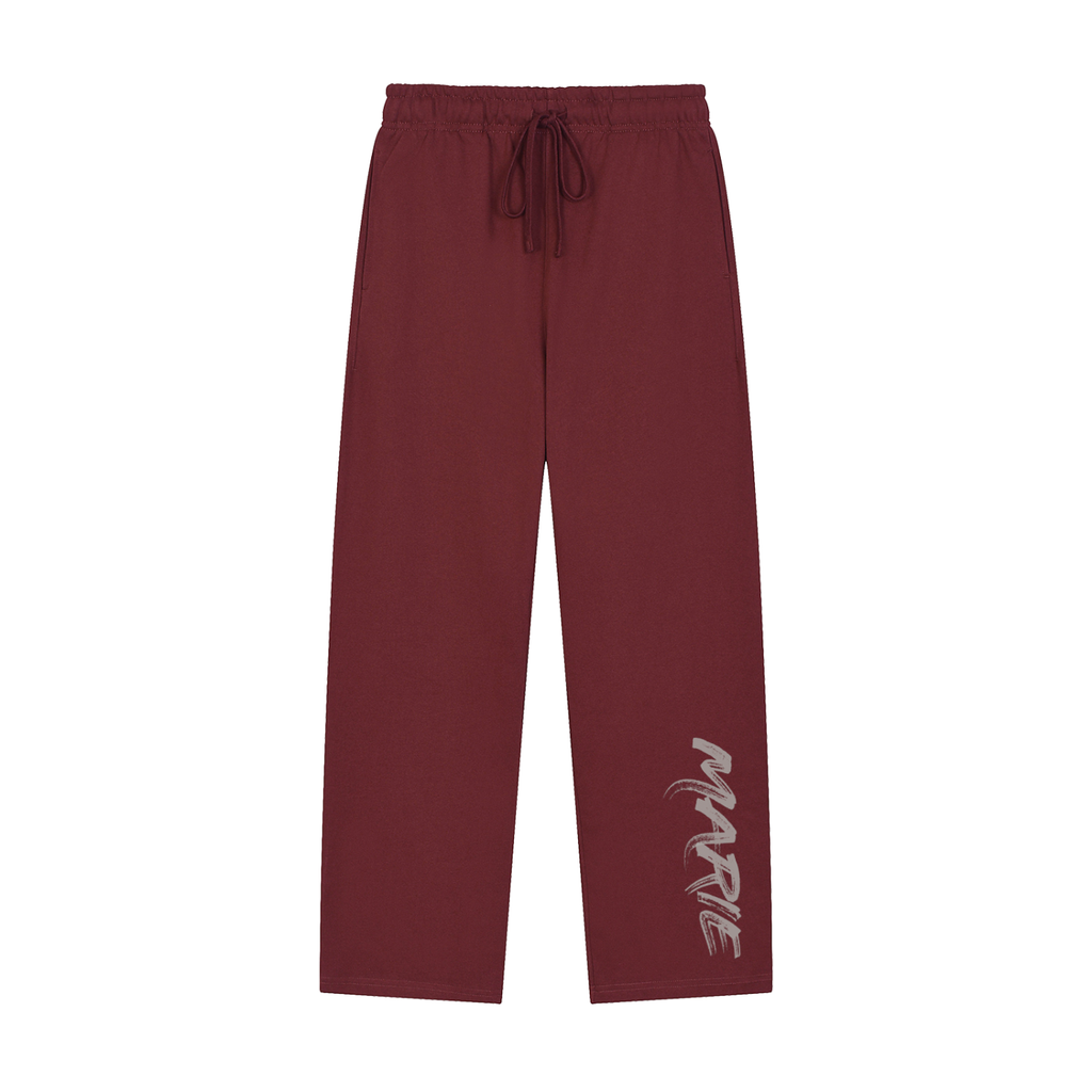Solid Color Straight-Leg Sweatpants