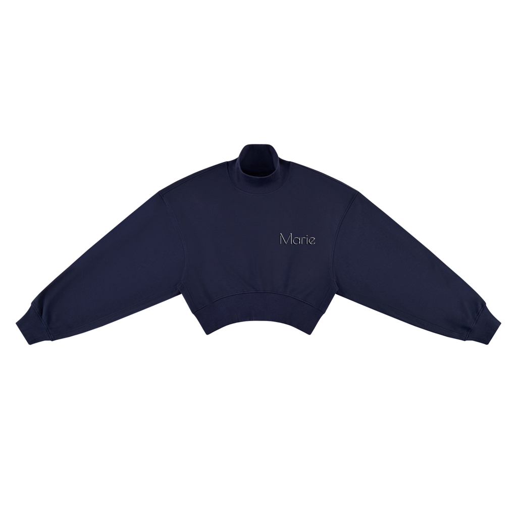 Women's Crop Mock Neck Sweatshirt