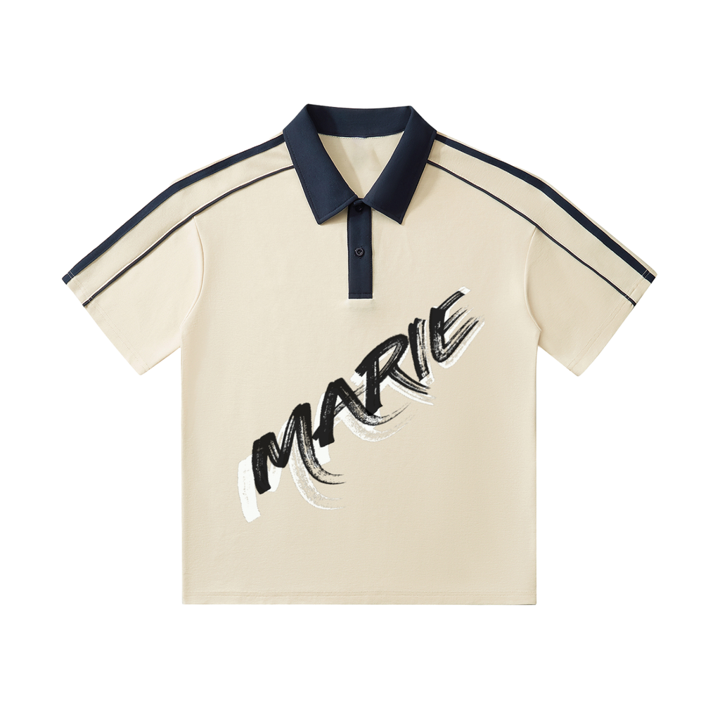 Contrast Collar Short-Sleeve Polo Shirt