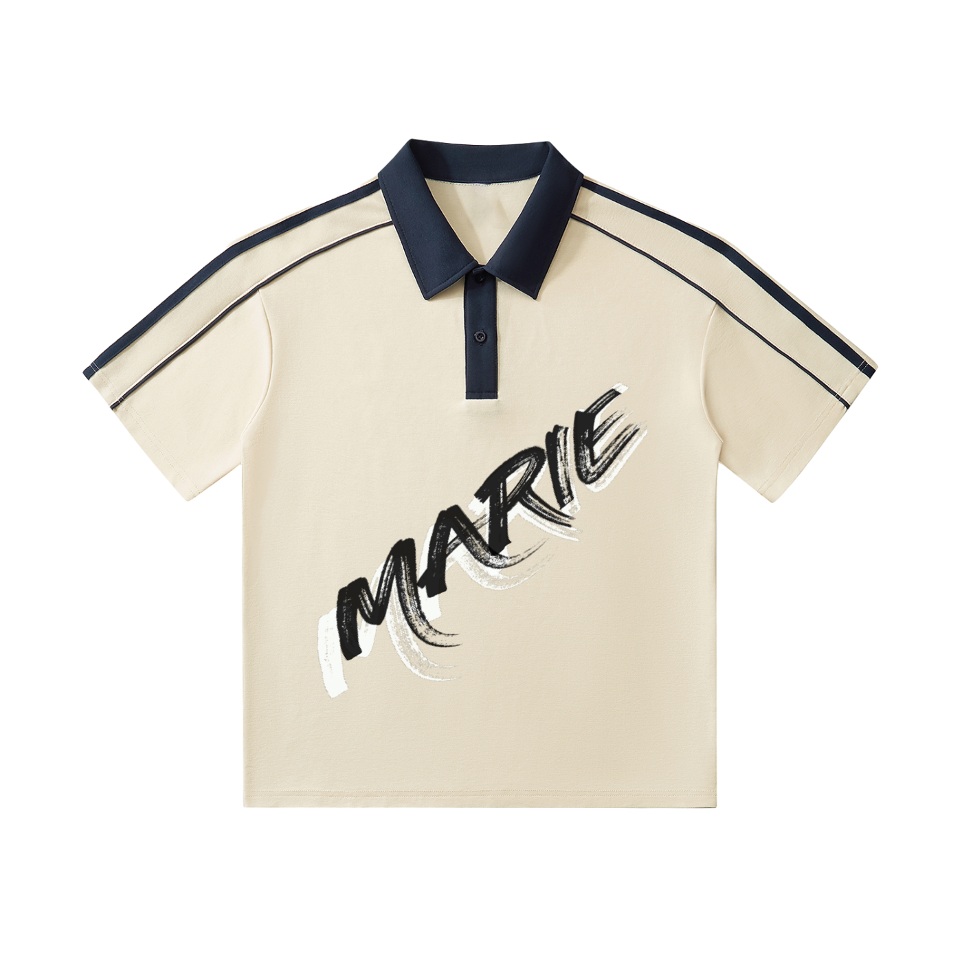 Contrast Collar Short-Sleeve Polo Shirt